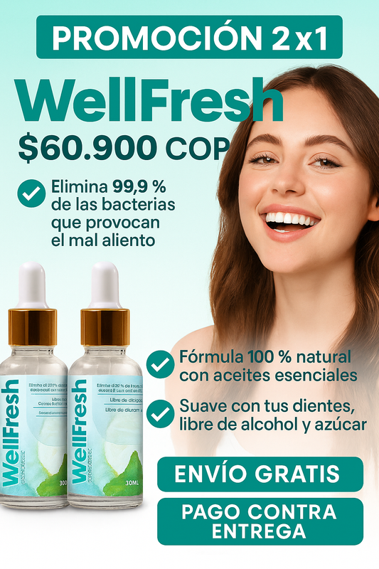 Elimina mal aliento Well fresh X 2 ENVIO GRATIS