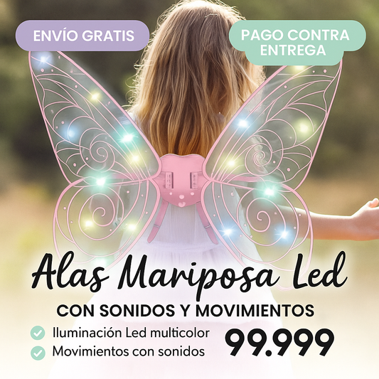 Alas Mariposa LED con Sonidos y Movimientos