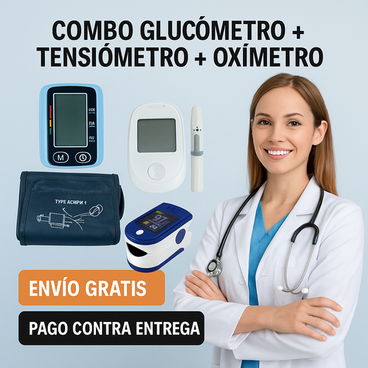 Combo Tensiometro + Glucometro + Oximetro