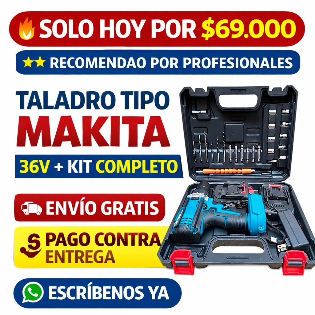 TALADRO 36V + KIT COMPLETO OFERTA UNICA