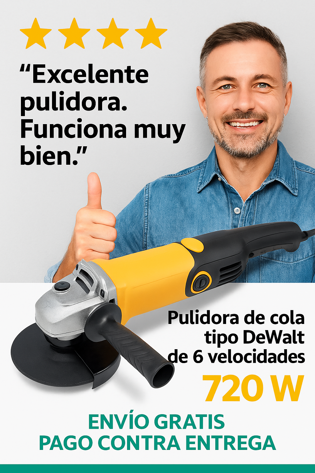 ⚡ PULIDORA TIPO DEWALT 720W • 6 VELOCIDADES • ENVÍO GRATIS