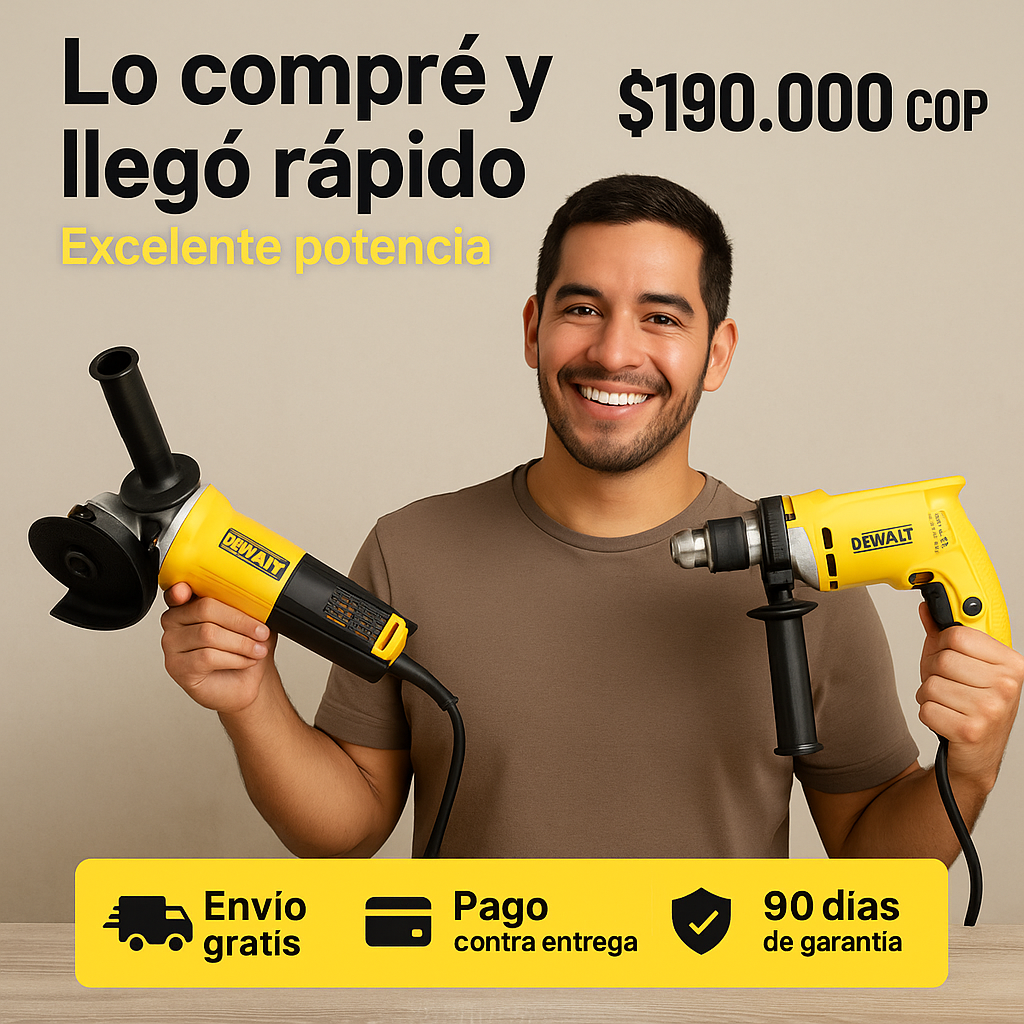 Combo taladro y pulidora tipo DeWalt