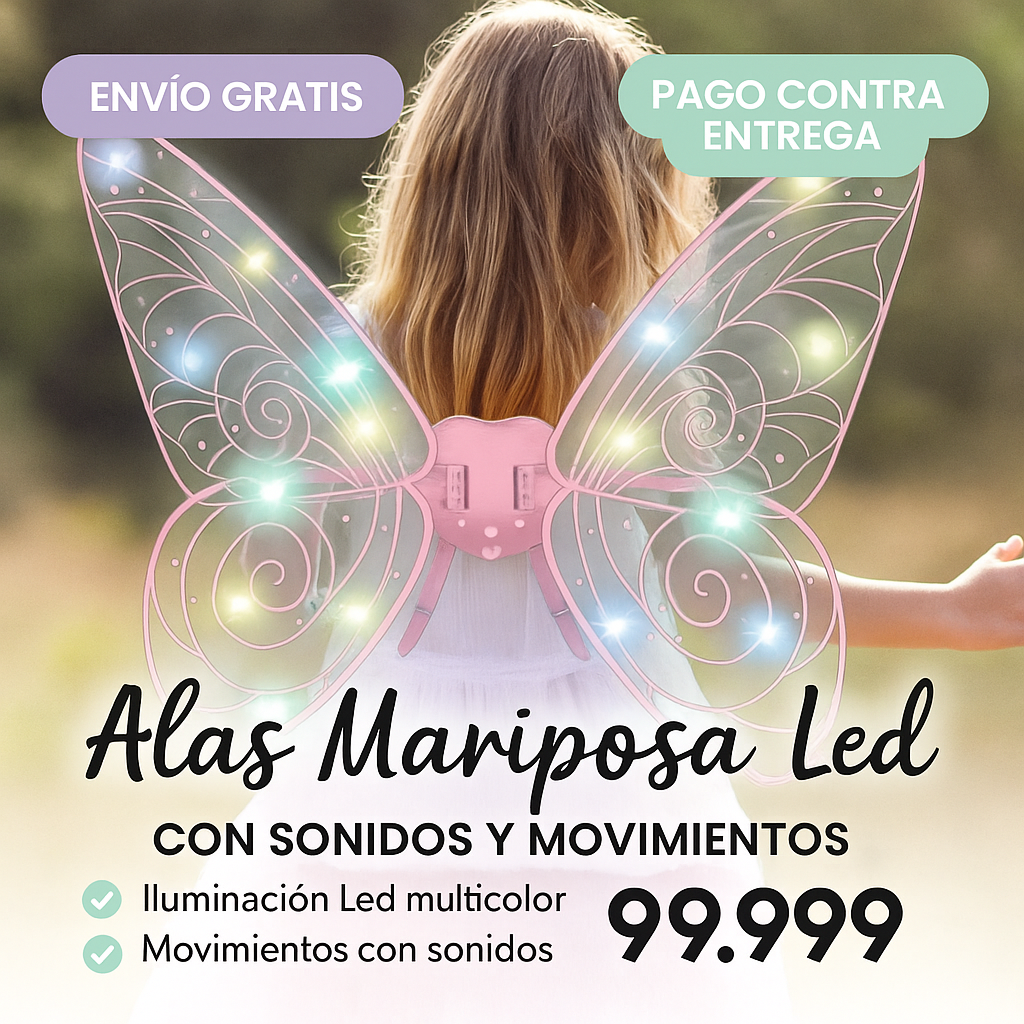 Alas Mariposa LED con Sonidos y Movimientos