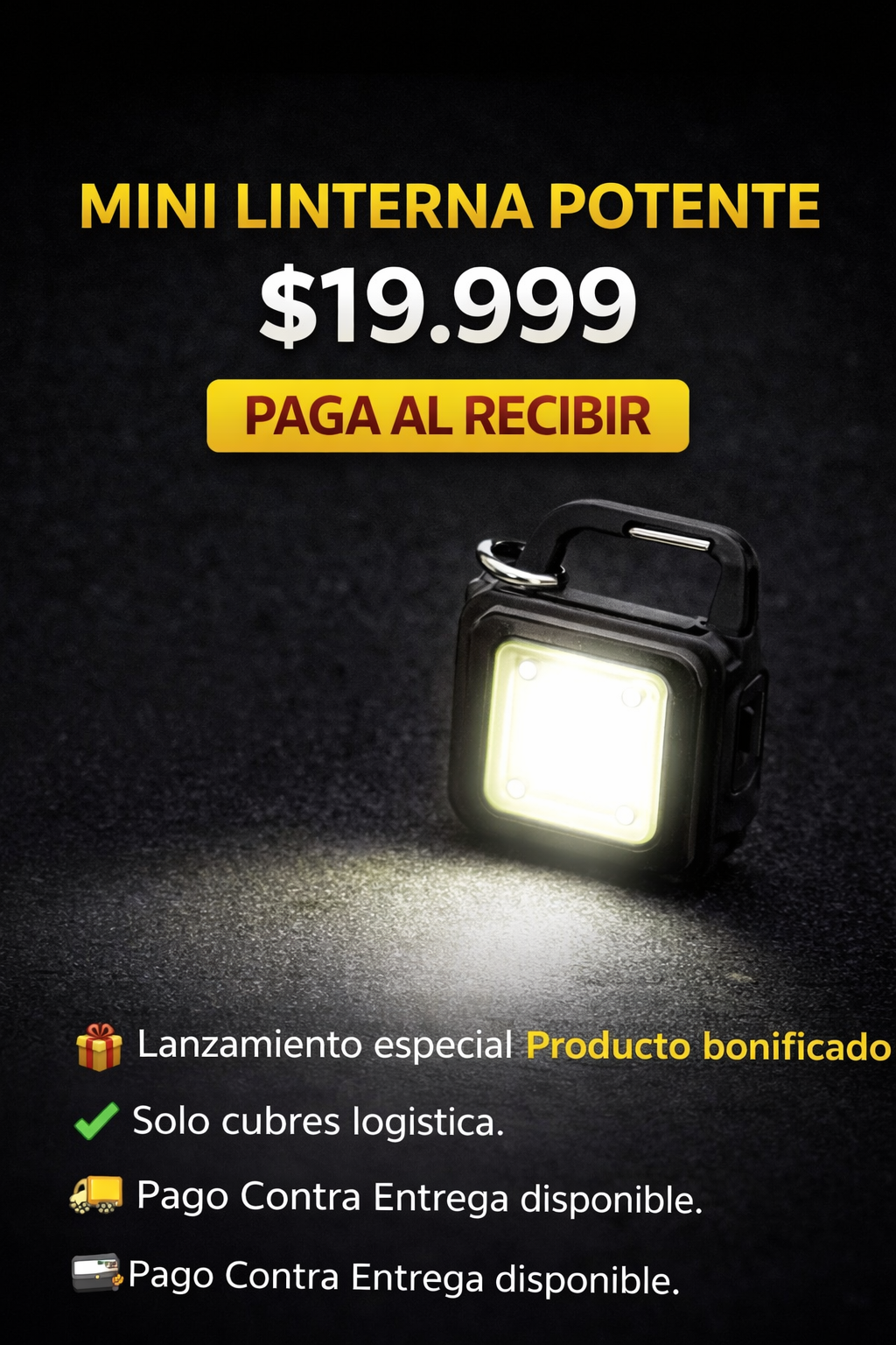 MINI LINTERNA RECARGABLE DE ALTA POTENCIA ¡GRATIS!